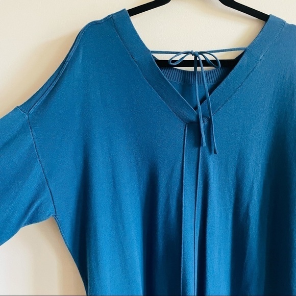 CASLON Teal Tie Back Tunic Style Sweater - Picture 1 of 10